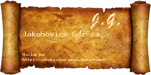 Jakobovics Géza névjegykártya
